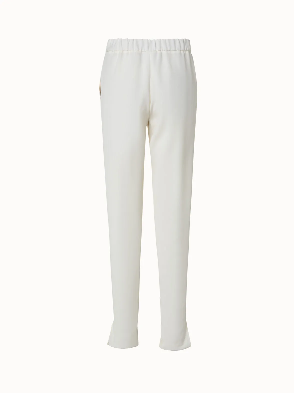 Tapered Laser Cut Crêpe Pants