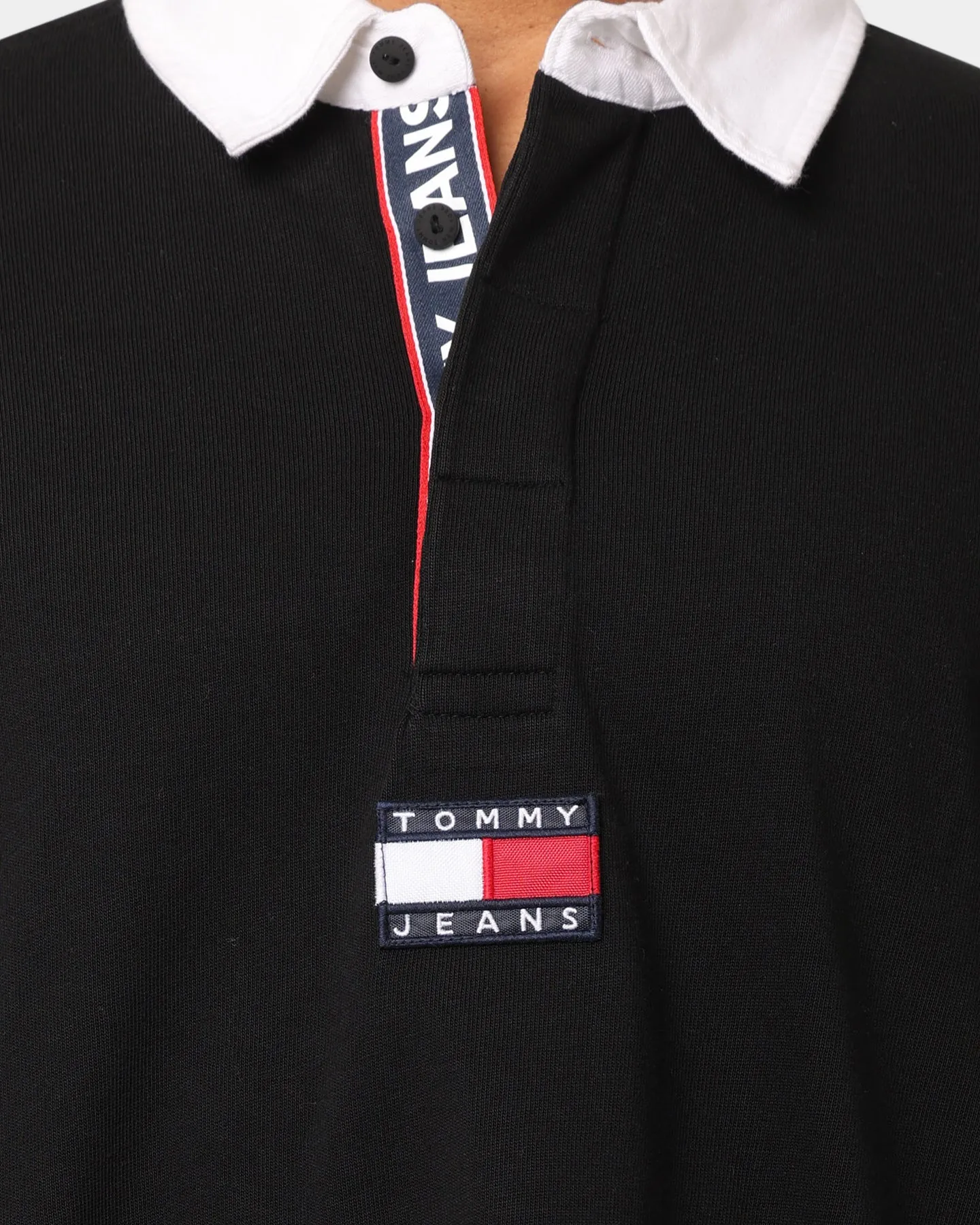 Tommy Jeans Tommy Badge Rugby Shirt Black/Multi
