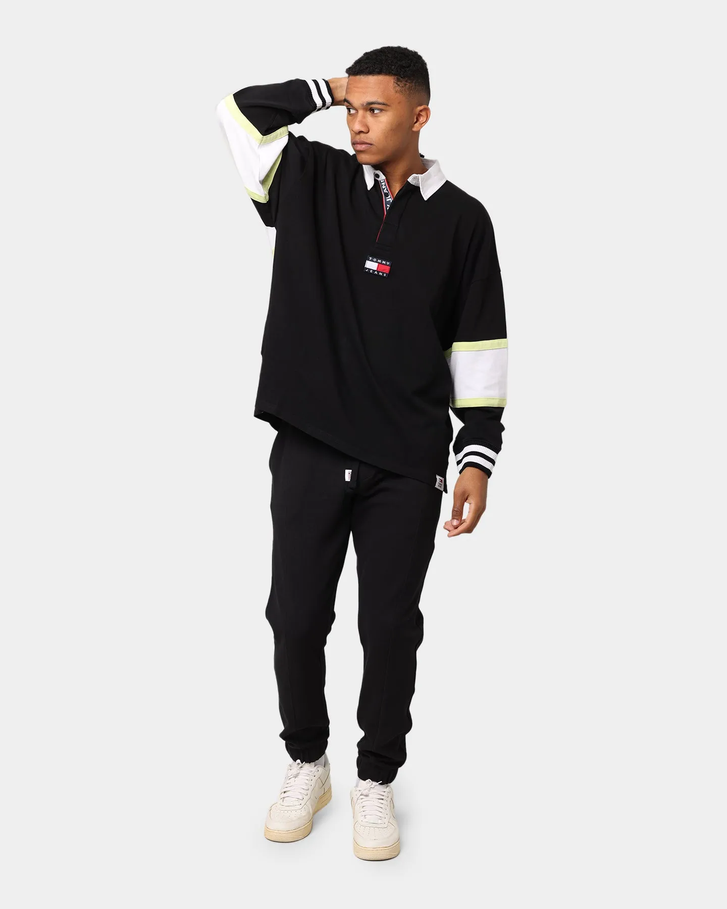 Tommy Jeans Tommy Badge Rugby Shirt Black/Multi