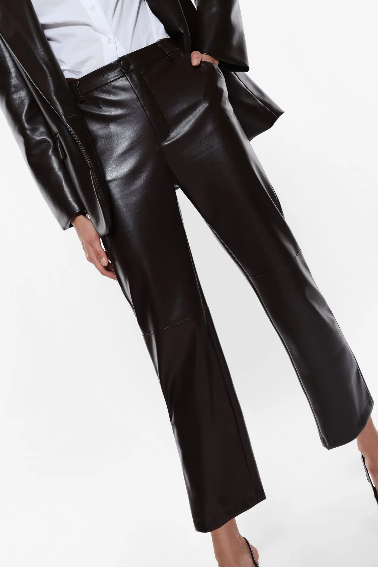Trousers with Glossy Finish