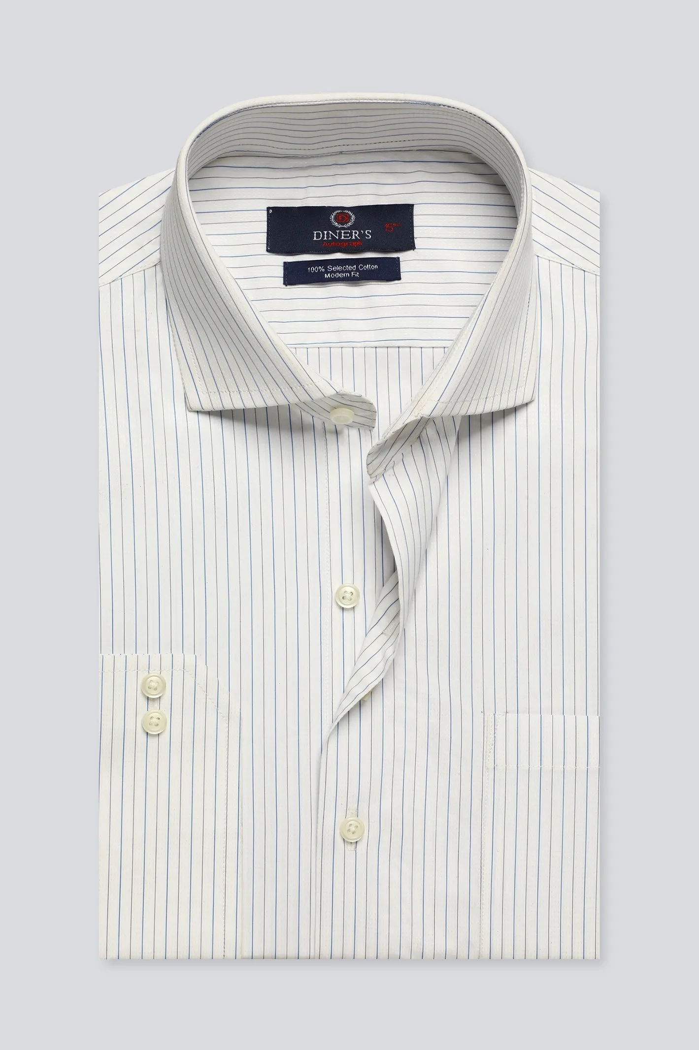 White Pinstripe Formal Autograph Shirt