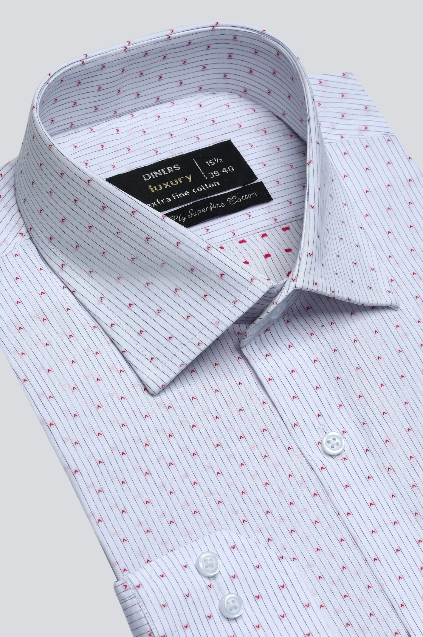 White Pinstripe Formal Shirt