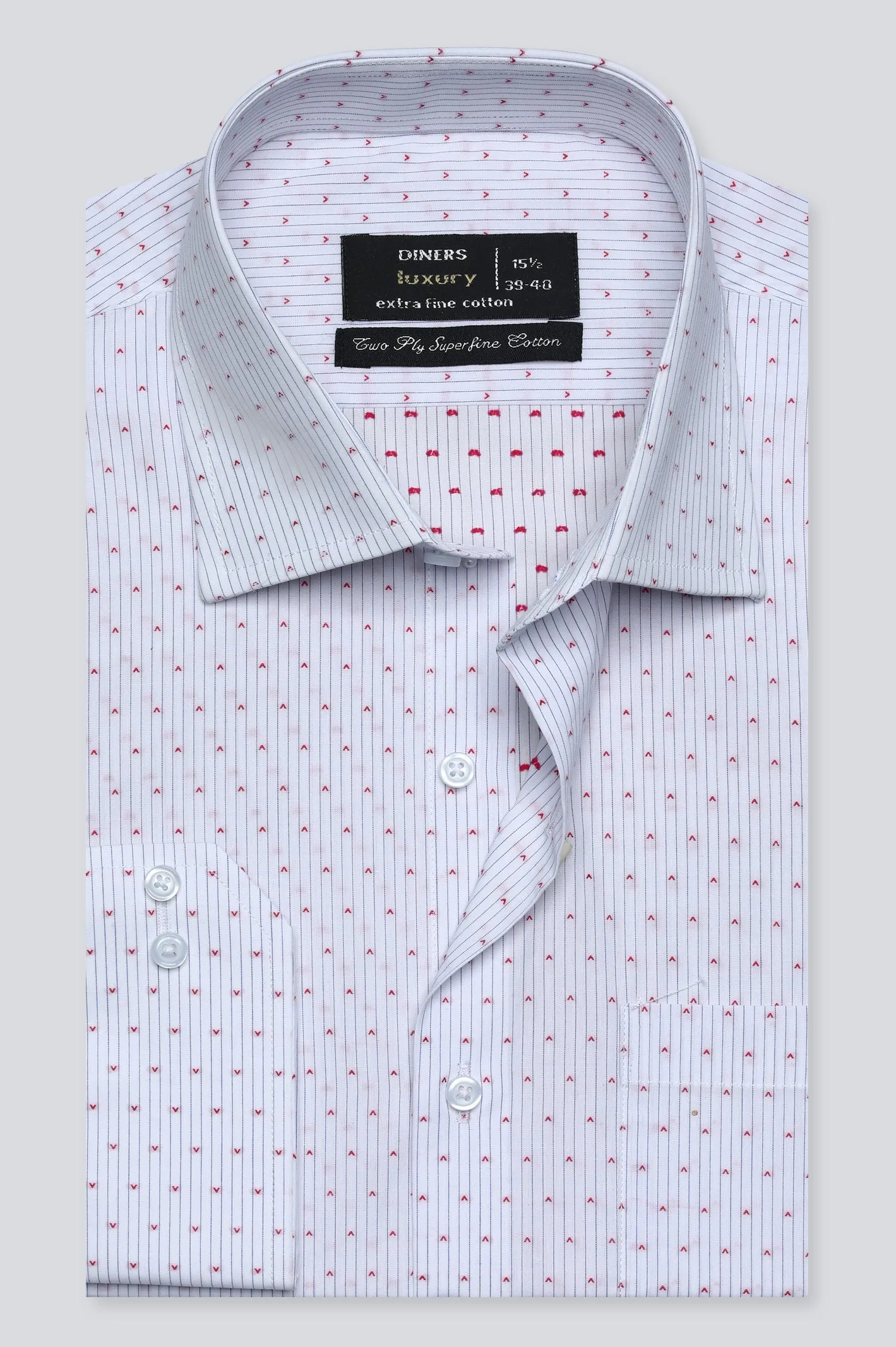 White Pinstripe Formal Shirt
