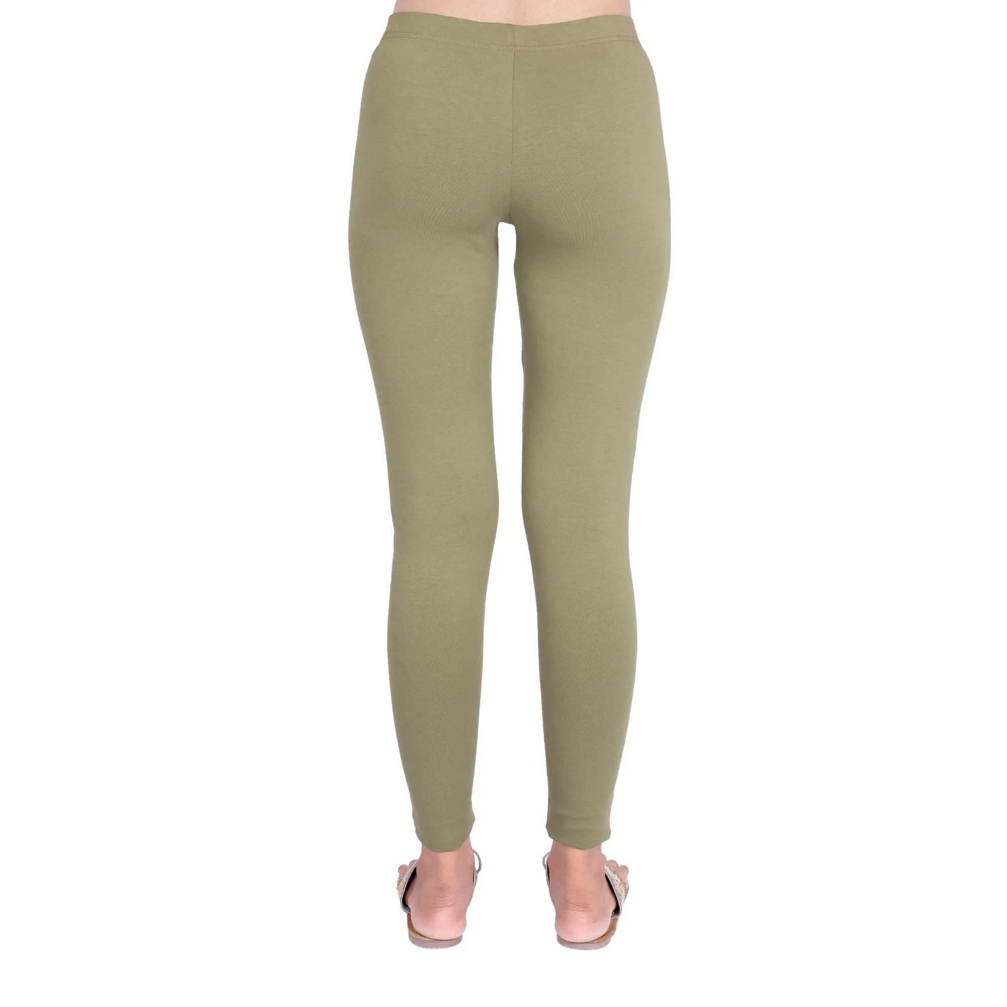 Women Olive Ankle Length Legging