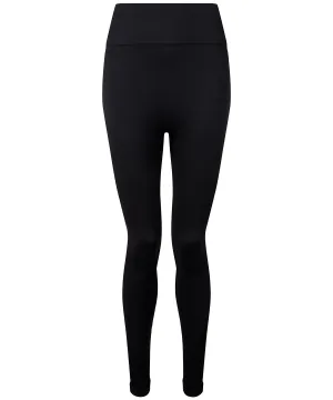 Womens TriDri® seamless 3D fit multi-sport sculpt solid colour leggings | Black