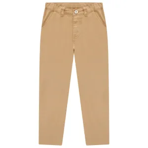 Woven Khaki Pants - Suede
